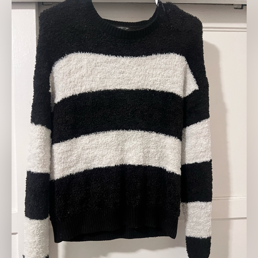 Topshop Monochrome Striped Sweater
